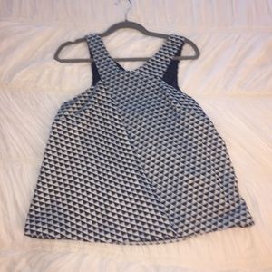 Anthropologie blue and white shell tank